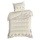 Eurofirany, świąteczny komplet pościeli, Luke, 140-200 cm, beżowy