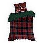 Eurofirany, świąteczny komplet pościeli, Noellie, 220-200 cm, bordowy