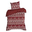Eurofirany, świąteczny komplet pościeli, Oslo, 140-200 cm, czerwony