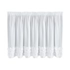 Eurofirany, zasłona gotowa, Roses, na taśmie, 150-90 cm, biały