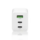Everactive, ładowarka sieciowa, GAN 1xUSB, 2xUSB-C, QC, 65W, biała, SC-655Q