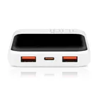Everactive, powerbank, 10000mAh, 2xUSB, 1xUSB-C, 22,5W, QC4+, wyświetlacz LCD, biały, EB-10Q