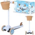 EVO, Mini Cruiser, 3-kołowa hulajnoga z koszyczkiem, błękitna