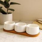 Excellent Houseware, Aperio, zestaw porcelanowych miseczek na dipyba,busowa taca, 200 ml, 3 szt.
