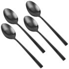 Excellent Houseware, łyżeczki do herbaty, stalowe, czarne, 4 szt.