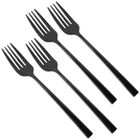 Excellent Houseware, widelczyki deserowe, stalowe, czarne, 4 szt.