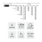 Extralink, kurtyna sople, zimny biały + zimny flash, 500 LED, 23m