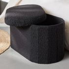 Factory, Moka, składana owalna ławka z tkaniny bouclé, 72-39 cm