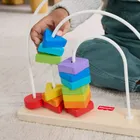 Fisher-Price, Tęcza Drewniane koraliki, kształty do przesuwania, zabawka edukacyjna