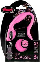 Flexi New Classic, smycz taśmowa, rozmiar XS, 3m, różowa