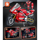 Forange, czerwony motocykl 2w1, klocki konstrukcyjne, 594 elementów