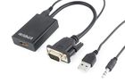 Gembird, adapter A-VGA-HDMI-01, czarny