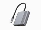 Gembird, adapter wieloportowy, USB-C, 3w1, USB, HDMI, USB-C, szary