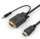 Gembird, konwerter HDMI do VGA, mini jack, 1,8m, czarny