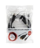 Gembird, konwerter HDMI do VGA, mini jack, 3m, czarny