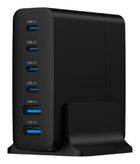 Gembird, ładowarka uniwersalna, 75W, GaN 2xUSB-A 4xUSB-C, szybkie ładowanie, czarna