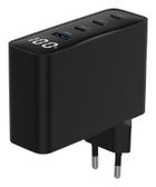Gembird, szybka ładowarka sieciowa, 2-portowa, USB-A + USB TYP-C, 100W, czarna