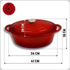 Hage, brytfanna żeliwna, emaliowana, gęsiarka, czerwona, 6l