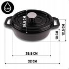 Hage, emaliowana brytfanna żeliwna, forma do chleba, czarna, 2,85l