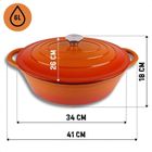 Hage, emaliowana brytfanna żeliwna, gęsiarka, pomarańczowa, 6l