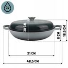 Hage, emaliowany garnek, płaski, żeliwny, sea salt, 30 cm, 3l