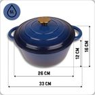 Hage, garnek żeliwny, emaliowany, niebieski, 26 cm, 5l