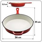 Hage, patelnia żeliwna, emaliowana, czerwona, 26 cm