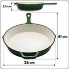 Hage, patelnia żeliwna, emaliowana, zielona, 26 cm