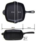 Hage, patelnia żeliwna, grillowa, na indukcję, 26 cm