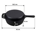 Hage, rondel żeliwny z patelnią 3w1, brytfanna
