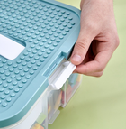 HaloFuture, dwupoziomowy pojemnik, organizer na klocki i zabawki z przegródkami, zielony