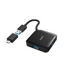 Hama, hub USB, 4 porty USB 3.2, gen1 5 gbit/s, z adapterem USB-C
