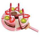 Hape, Tort urodzinowy dwusmakowy, klocki drewniane, 23 elementy