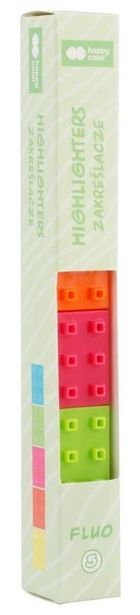 Happy Color, Blocks, zakreślacze, Fluo, 5 kolorów