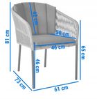 Hedo, krzesło ogrodowe z poduszką, szare