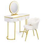 Hedo, Verdrid, toaletka kosmetyczna z lustrem LED, z krzesłem, biała, 100 cm
