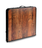 Hedo, zestaw stół turystyczny i 4 krzesła, składany w walizkę, 5w1, brązowy