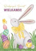 Henry, karnet B6 z kopertą, złocony, zając wielkanocny