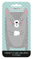 Henry, zakładka magnetyczna do książki, szary kot