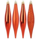 Home Styling Collection, bombki choinkowe, nietłukące, sople, czerwone, 15 cm, 4 szt.