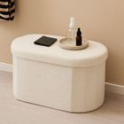 Home Styling Collection, Boucle Bini, podłużna pufa ze schowkiem, 71-39,5-39 cm