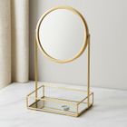 Home Styling Collection, Glim, złoty stojak na biżuterię z lusterkiem do makijażu, 19-12-32 cm