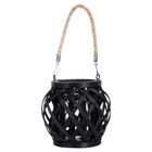 Home Styling Collection, lampion na świeczkę, bambusowy, czarny, 14,5-14 cm