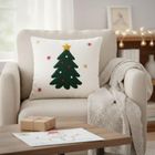 Home Styling Collection, poduszka dekoracyjna, świąteczny wzór, biała, 44-44 cm