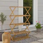Home Styling Collection, Roniv, stojak na buty 5-poziomowy, bambusowy, 67-25-87 cm