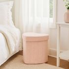 Home Styling Collection, Serce Alloy, pufa, tapicerka baranek, 34-28-35 cm