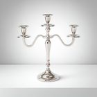 Home Styling Collection, świecznik trójramienny, srebrny, 30 cm