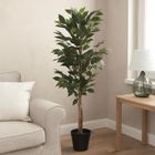Home Styling Collection, sztuczne drzewko fikus w czarnej doniczce, 115 cm