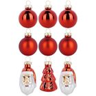 Home Styling Decoration, bombki choinkowe, nietłukące, czerwone, 3/5 cm, 9 szt.