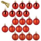 Home Styling Decoration, bombki choinkowe, nietłukące, czerwone, 4 cm, 20 szt.
